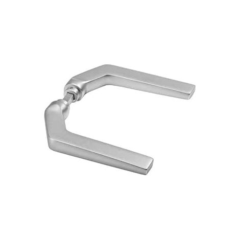 AMF Türdrücker 15453 modern gekröpft aus silberfarbig eloxiertem Leichtmetall