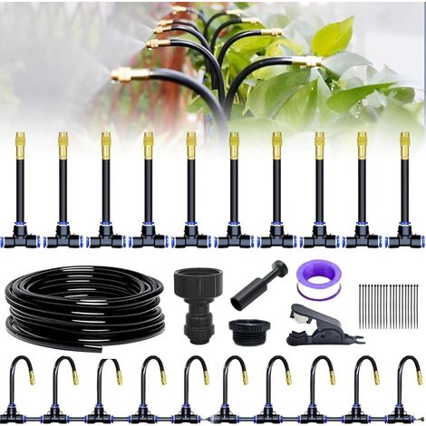 1 Kit Arrosage Automatique, Système Irrigation Goutte À Goutte 360°, Tuyau PE Et Buse Laiton, Pour Jardin Terrasse Serre (1/5)
