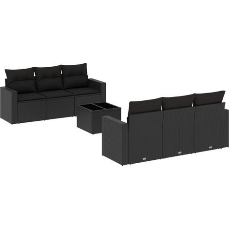 Maison Exclusive - Set de comedor de jardín 7 pzas y cojines ratá