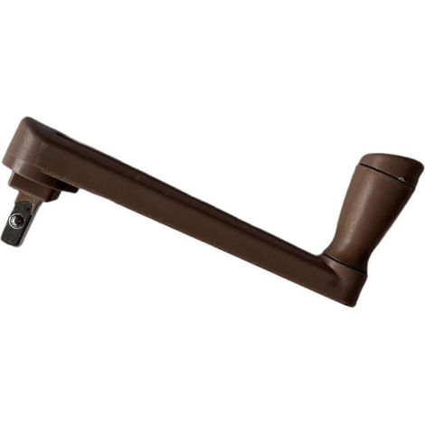 Manivelle pour accoudoirs de parasol de terrasse, idéale pour les parasols de jardin, de cour et de balcon. Marron. (1/3)