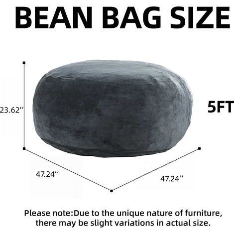 5FT Sitzsack,Sitzsackstuhl, Sofa für Erwachsene,weicher und bequemer Lesestuhl,geeignet für Schlafzimmer, Balkone und andere Orte (1/5)