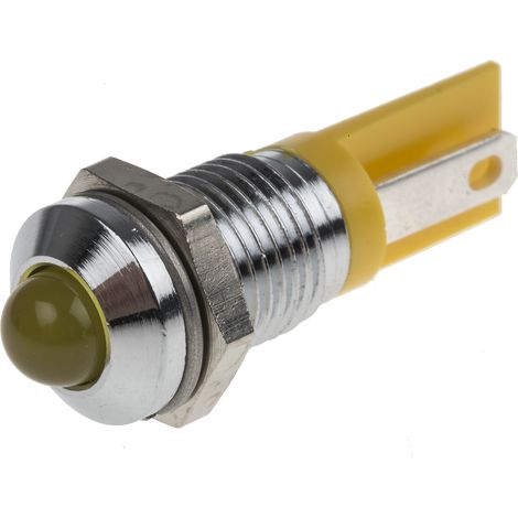 Voyant LED lumineux Jaune RS PRO, dia. 8mm, 2V c.c. ( Prix pour 1 )