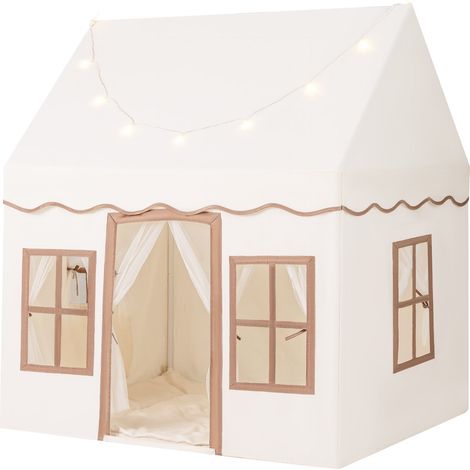 COSTWAY Kids Play Tent Indoor Kids Playhouse with Star Lights