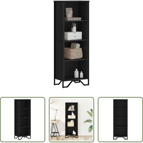 vidaXL Bibliothèque moderne - Bibliothèque noir 50x31x137,5 cm bois d'ingénierie (1/5)