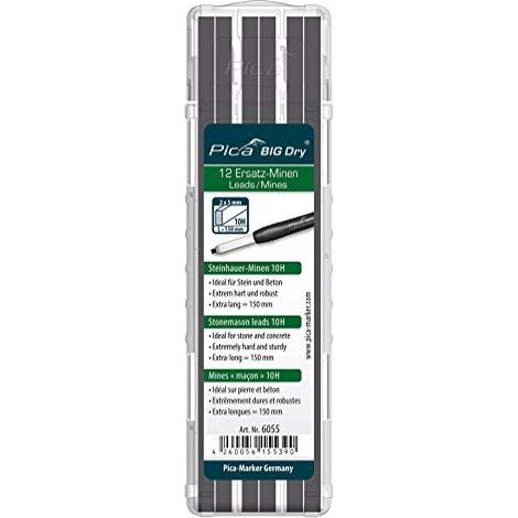 Jeu de mines Pica BIG-Dry 12x graphite 10H STE et béton 12 mines/ensemble