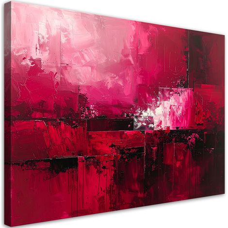 Leinwandbild Rosa Abstraktion mit malerischer Textur und Tiefe 100x70