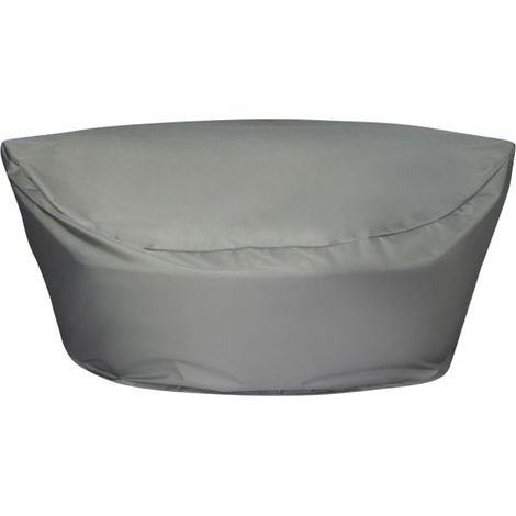 Funda de protección impermeable de tela de poliéster recubierta de PVC gris 140 x 135 x 80 cm muebles de jardín CHUVA (1/5)