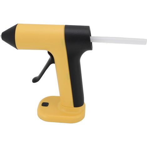 Pistolet thermocolle sans fil anti-goutte recharge USB 30 bâtons colle arrêt auto bricolage loisirs créatifs jaune (1/5)