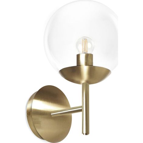 Wandleuchte Oxy E27 40w Glas Transparent Gold (1/2)
