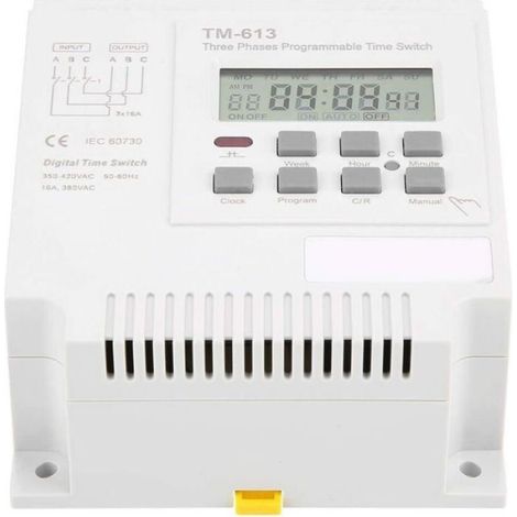 Minuterie Programmable - TM-163 - 350–420 VAC - Entrée/Sortie 3 Fils - 4 kW - Pour Moteurs Triphasés (1/4)