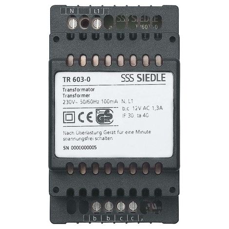 SIEDLE 035160 TR 603-0 TRANSFORMATOR SCHWARZ SIEDLE&SÖHNE 200035160-00