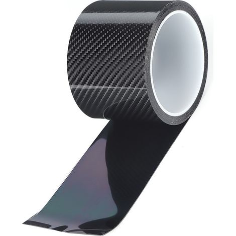 Film protecteur en fibre de carbone noir pour bord de portière - Antichoc et antidérapant (7cm x 3m) (1/5)
