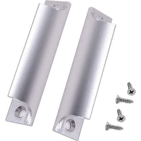 Tirador para puerta corredera - Tirador para armario de cocina - Tirador para puerta de balcón. Apto para puertas correderas y puertas de madera (plateado, 2 unidades). (1/5)