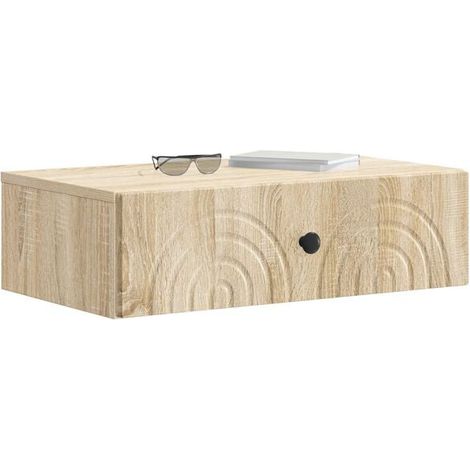 Étagère Murale Pliable, Table d'Appoint Gain de Place 59 x 34,5 x 17 cm, Meuble Rangement Bois Ingénierie pour Salon, Chambre, Cuisine (1/5)