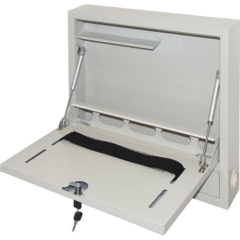 Link Armadio A Muro Per Laptop Con Chiusura A Chiave Colore Grigio Con Pistoni (1/4)