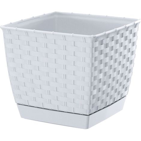 MACETA CUADRADA RATOLLA - BLANCA - PP-DRLK190B (1/5)