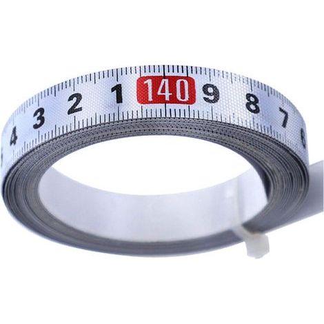 Règle en acier adhésive - Scie à onglet, ruban auto-adhésif, règle en acier métrique, ruban à mesurer portable pour établi et machines 3 m, 1 pièce (1/5)