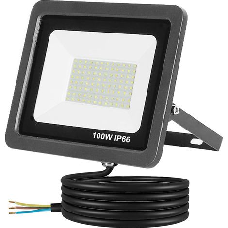 100W Projecteur LED, 5000LM Super Brillant  LED  IP66 Spot LED , 72 LED, Éclairage de  pour Terrace, Jardin, Cour, Garage [Classe énergétique A+++]