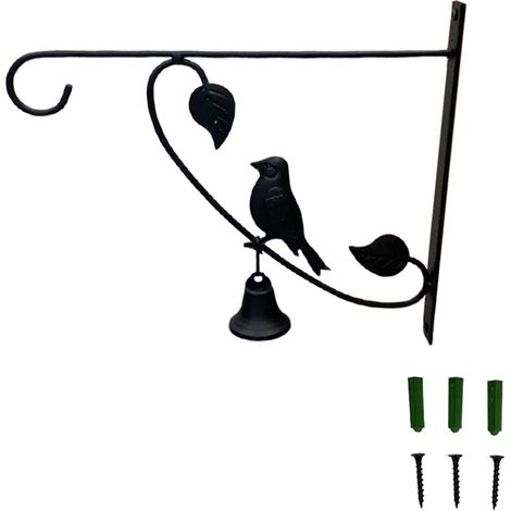 Panier à fleurs mural en fer noir, jardinière suspendue pour décoration intérieure et extérieure