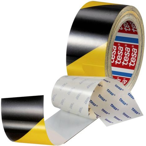 Tesa Cinta de Marcaje Suelo Antiarañazos Negra Amarilla 20m 50mm