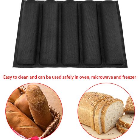 Längliche Silikon-Brotform, Baguette-Backblech, französisches Gebäckutensil, antihaftbeschichtet, 4-teilig, für den Haushaltsbackofen. (1/5)