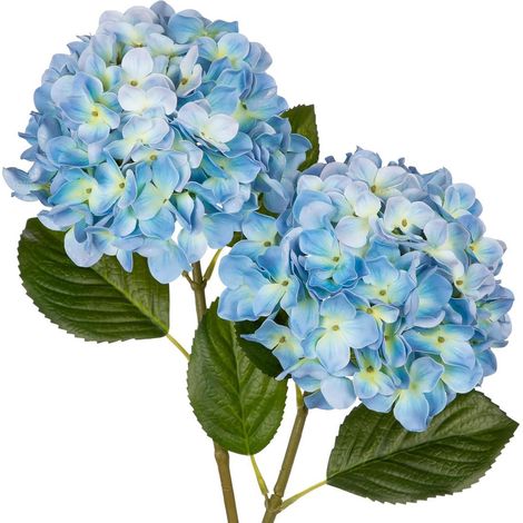 Kunstblumen Hortensie RealTouch Blumengesteck Dekor Büro Blau 2 PCS (1/5)