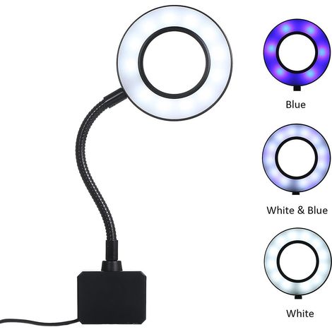 Lampe d'aquarium 5 V CC 7 W à 18 LED avec pince pour bocaux à poissons, connexion USB, 3 couleurs de lumière