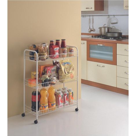 Tomado-Metaltex Grande Opbergrek op Wielen 64x31x84 cm Argent (1/2)
