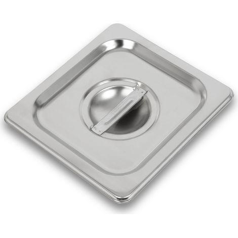 VERTES GN Deckel 1/6 Gastro Norm Gastronorm (Edelstahl, Hygienisch, Rostfrei, Kratzfest, Temperaturbeständig von -40° bis +300°C, mit Griff, für Bain Marie und Vielseitigen Einsatz in Gastronomie)