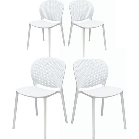 4 Sedie da giardino design Lolly in resina bianca (1/5)