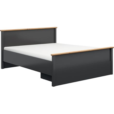 Lit 160x200 Duck Gris anthracite et Bois (1/5)