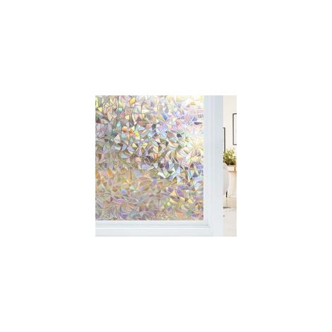 Film statique pour fenêtre effet arcenciel, film occultant antiUV, adapté à la cuisine, à la maison, taille 44,5 x 200 cm (1/4)