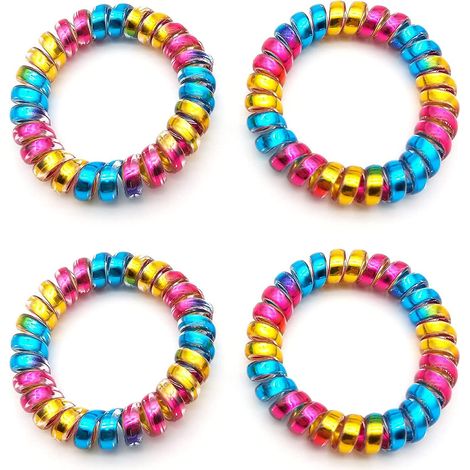 Élastiques à cheveux en spirale, lot de 4 élastiques à cheveux en spirale, élastiques extensibles, cordons à cheveux sans traces (1/3)