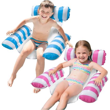 Poolspielzeug für Kinder, Meegoo Pool-Liegestühle, 3 Schwimmreifen, aufblasbare Wasserhängematte, aufblasbares Poolspielzeug für Kinder von 8-12 Jahren für Sommerpartys, Strandurlaube (1/5)