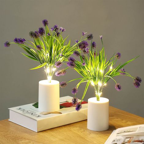 Lampe De Nuit Led Fleurs - Lampe De Bureau Décorative - Lueur Ambiante Moderne - Acrylique - 35 X 10 X 8 Cm - 100 G (1/5)