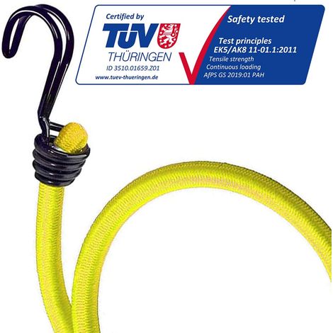 Lot de 2 Tendeurs avec Crochet, Corde élastique 100 cm, Crochet inversé, Pour transport charges et camping (1/5)