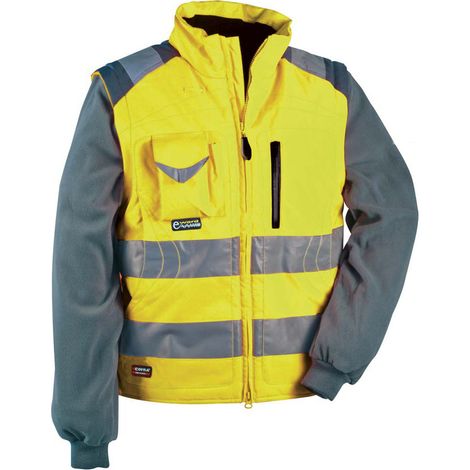 Cofra 2 in 1 Warnschutzjacke mit Fleeceärmel orange 58