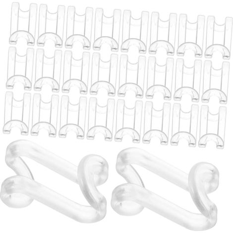 60 pièces Lot de Crochets Connecteurs pour Cintres Empilables Transparent Organisateur Gain de Place pour Penderie Accessoires Robustes et Sécurisés pour Rangement Vêtements (1/5)