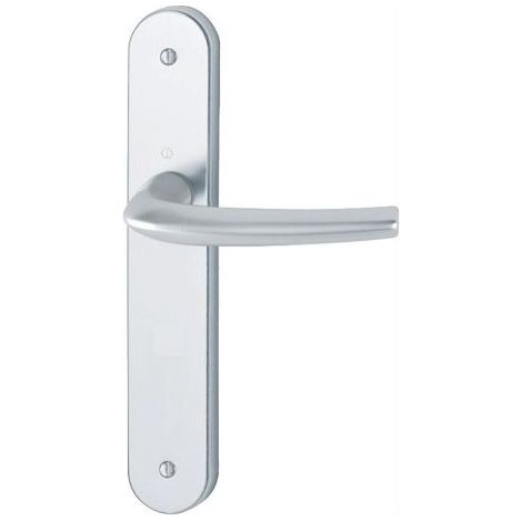 Garnitura de puerta sobre placas HOPPE SAN DIEGO 1191/265, 7 mm, pomo tipo “bec de cane”, aluminio anodizado plata