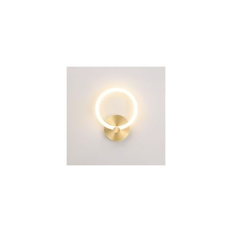 Applique murale LED dorée moderne pour intérieur, lampe de chevet ronde de 19 cm, idéale pour le salon, le couloir ou la chambre, 10 W (blanc chaud 3000 K), couleur or