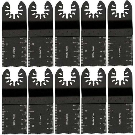 Lames oscillantes multi-usages Ulisem 34 mm, outils multifonctions en acier carbone pour le sciage, la découpe, le grattage, le façonnage, le polissage et l'élimination des joints (10 pièces)
