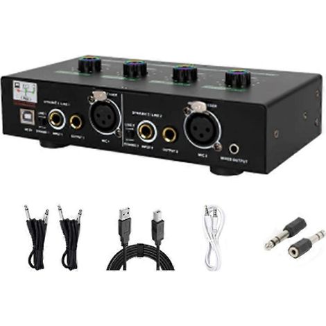 Mini amplificateur de casque stéréo 2 canaux avec adaptateur secteur et fonction de charge pour écouteurs (1/5)