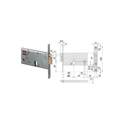 ELETTROSERRATURA DA INFILARE PER FASCE MM.77 H 1445  mm.70 (14450700) frontale mm.16    CISA