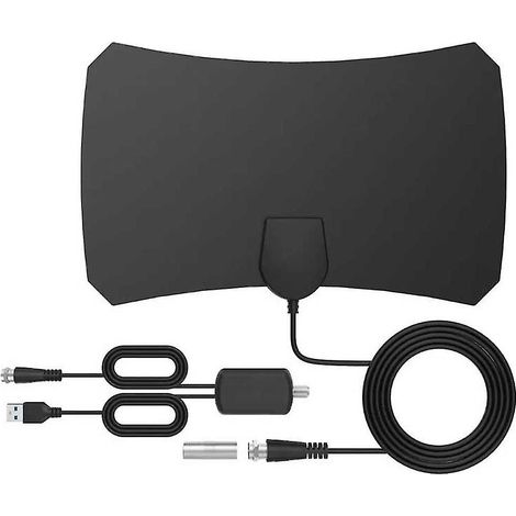 Antenne TV numérique HDTV intérieure amplifiée super plate pour DVB-T/T2, DTMB, ATSC, DMB-T, ISDB-T, compatible 4K HD/1080p F (1/4)