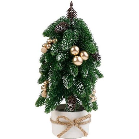 1 Petit sapin de Noël artificiel, décoration de table, fournitures de fête, ornements pour bureau et maison (1/5)