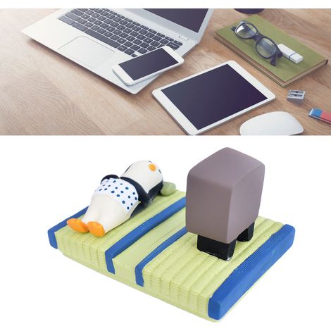 Zakka (tapis tatami) de style japonais avec clochette, chat et support de téléphone pingouin - un cadeau d'anniversaire avec un motif pingouin. (1/5)