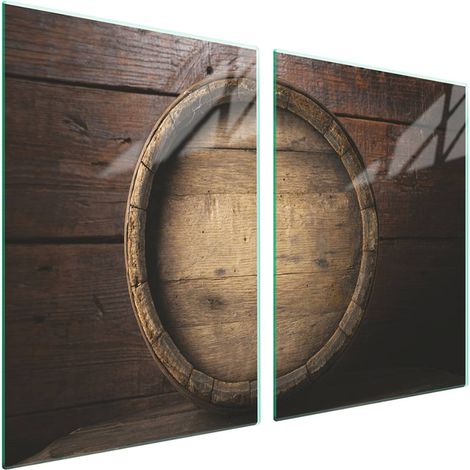Plaque de protection en verre pour poêle 2x45x52 Bois (1/5)