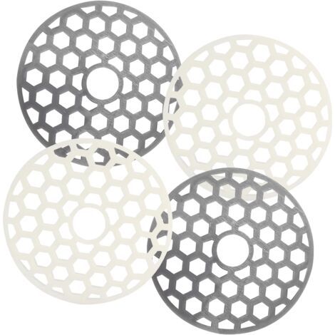 Protection de drain 4 pièces, filtre à cheveux, bouchon de douche, crépine d'évier de cuisine et de salle de bain, gris et blanc