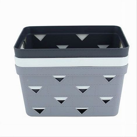 TRADE SHOP - Cesto Cestino Portatutto Oggetti Organizzatore Rettangolare 25.8x17.7x14cm 10718 - (1/2)