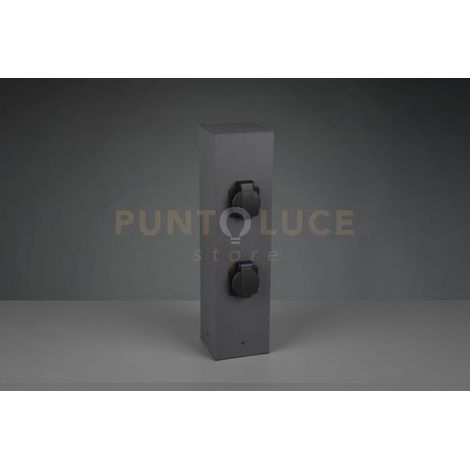 COLONNINA 4 PRESE SCHUKO DA ESTERNO FUSIONE ALLUMINIO ANTRACITE IP44 H.40CM
